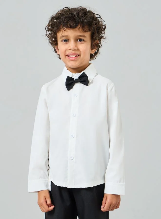 Styli Boys Shirt with Pants and Waist Coat with Bow Set